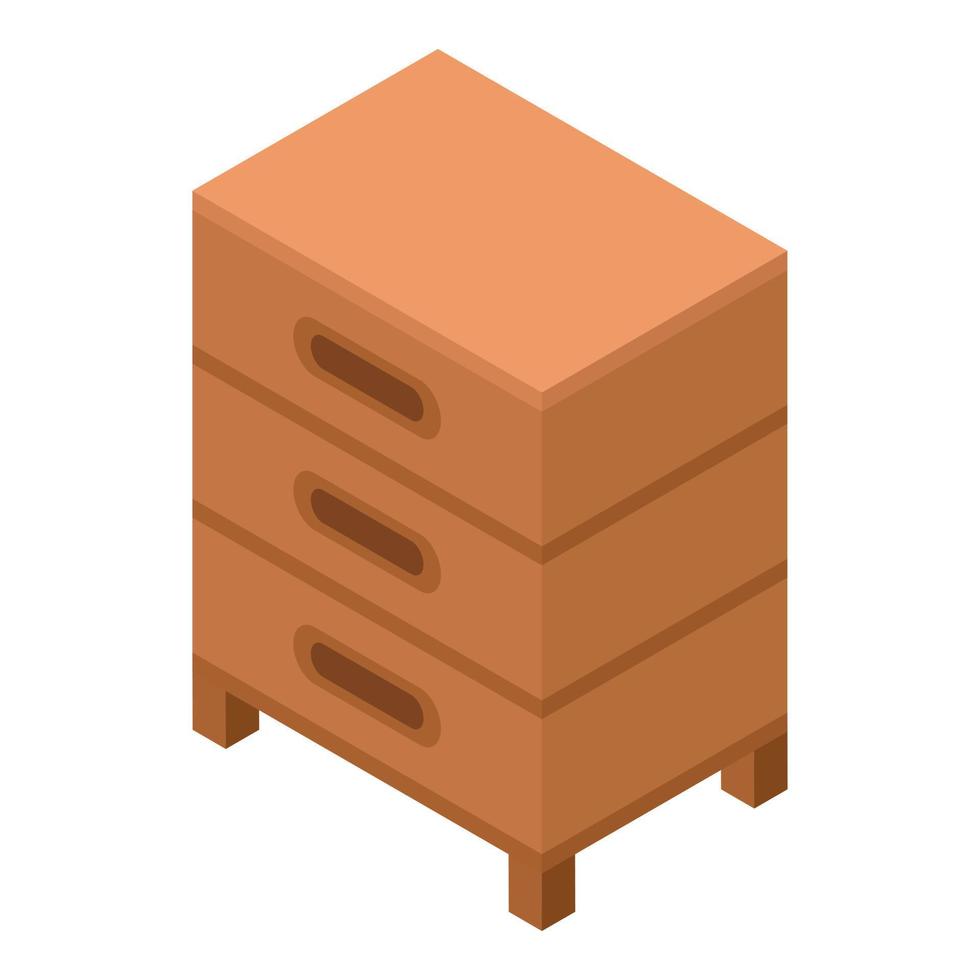 icono de colmena de abejas de madera, estilo isométrico vector