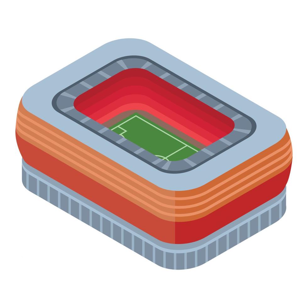 icono del estadio de fútbol, estilo isométrico vector