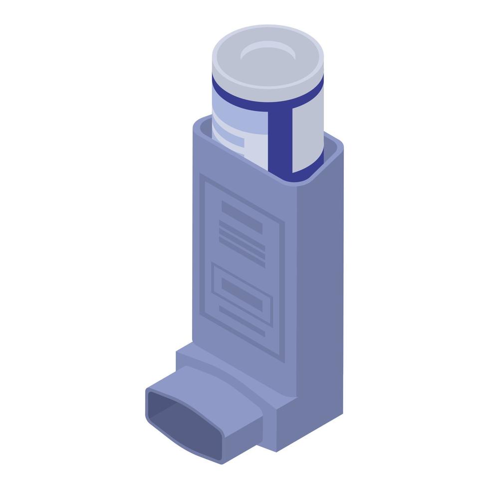 Asthma inhaler icon, isometric style vector