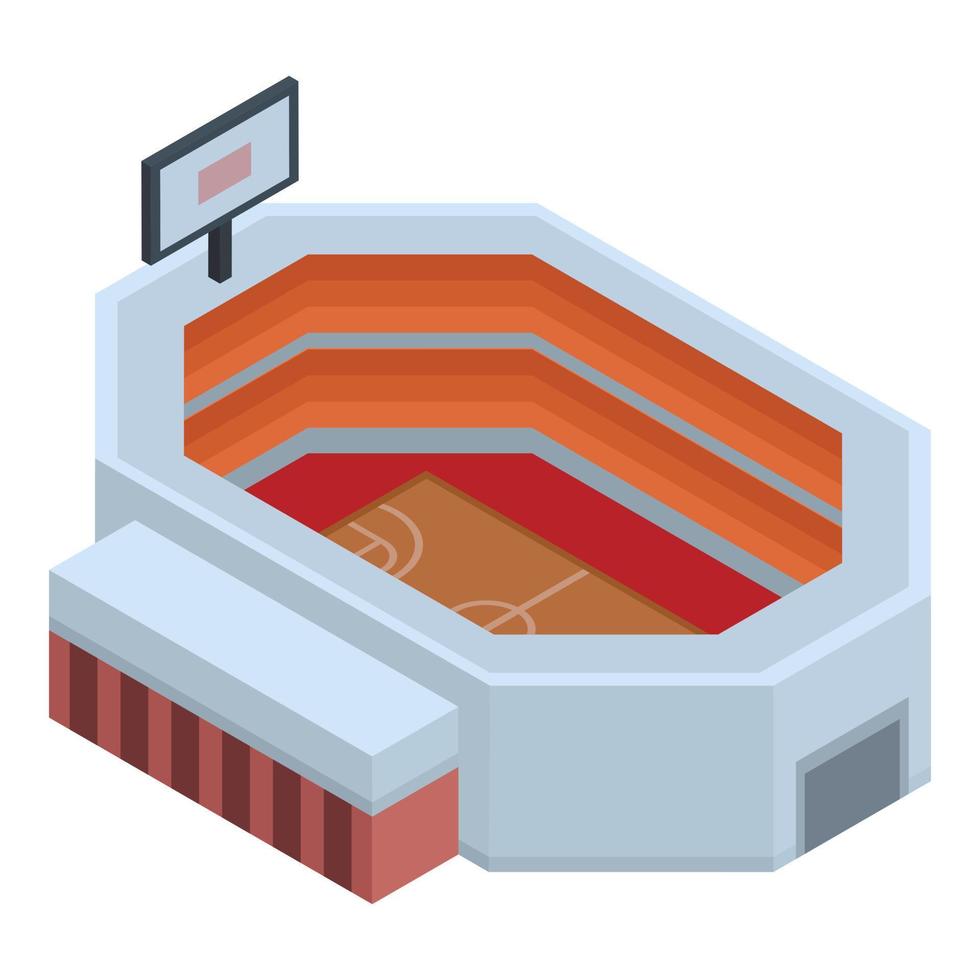 icono de la arena de baloncesto, estilo isométrico vector