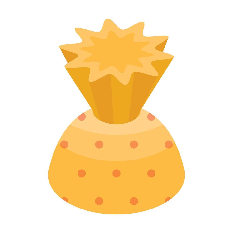 Yellow truffle icon, isometric style vector