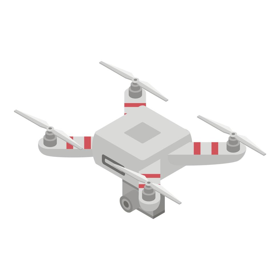 Videography drone icon, isometric style vector