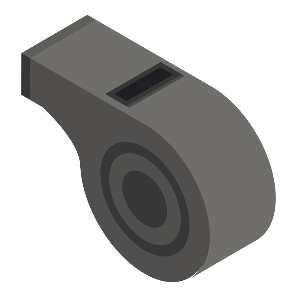 Black whistle icon, isometric style vector