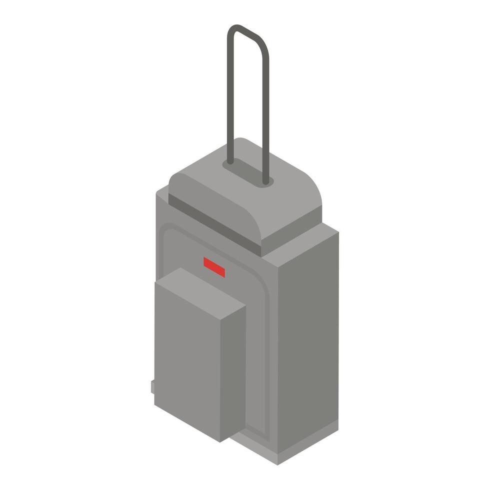 icono de bolsa de viaje gris, estilo isométrico vector