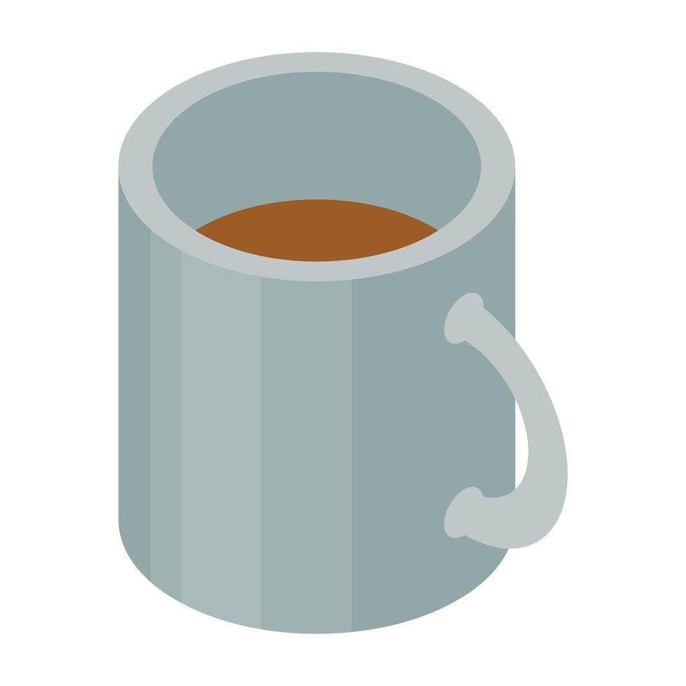 icono de taza de té blanco, estilo isométrico vector