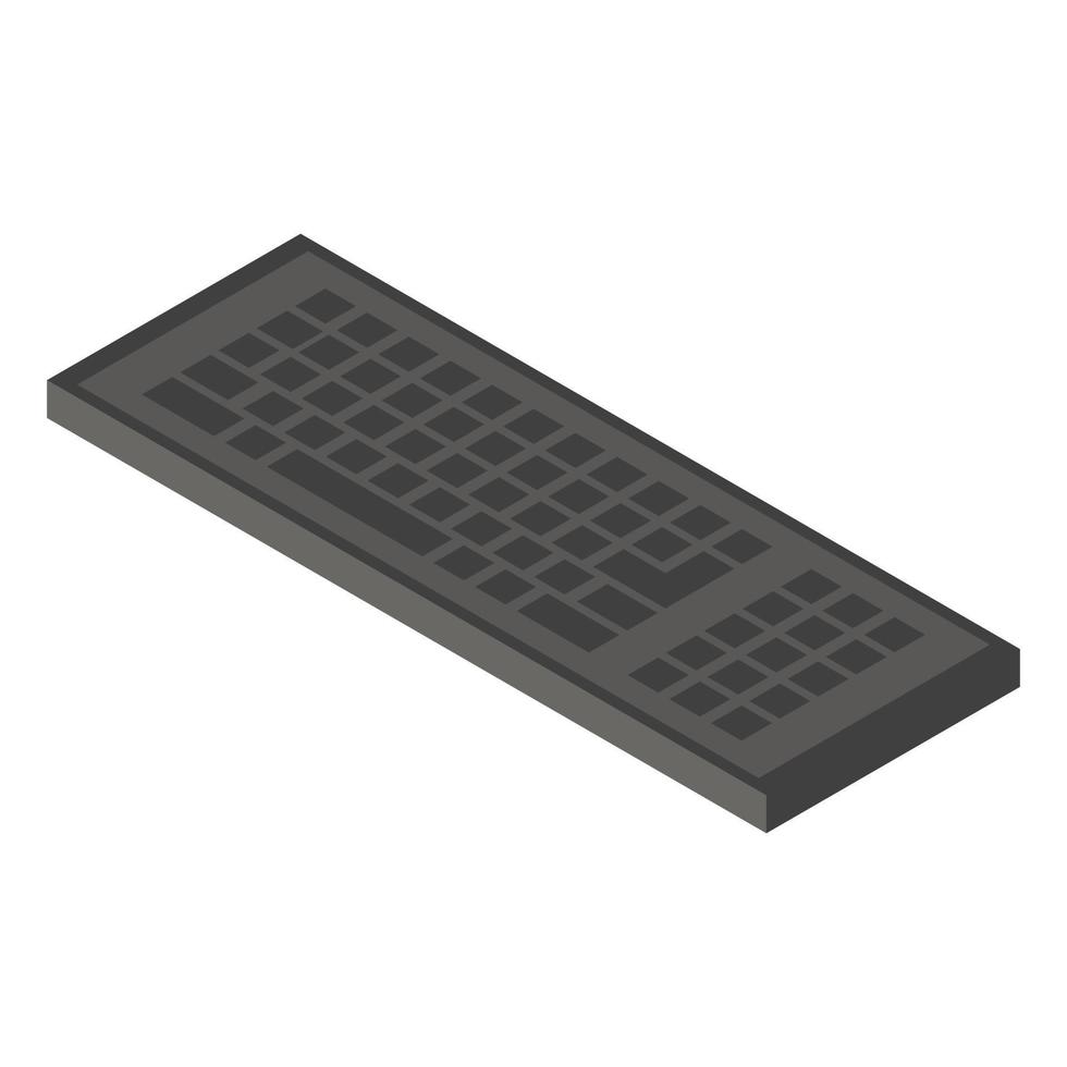 Black keyboard icon, isometric style vector