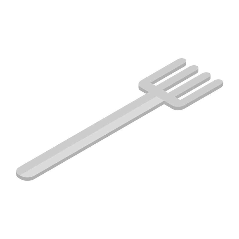 Fork icon, isometric style vector