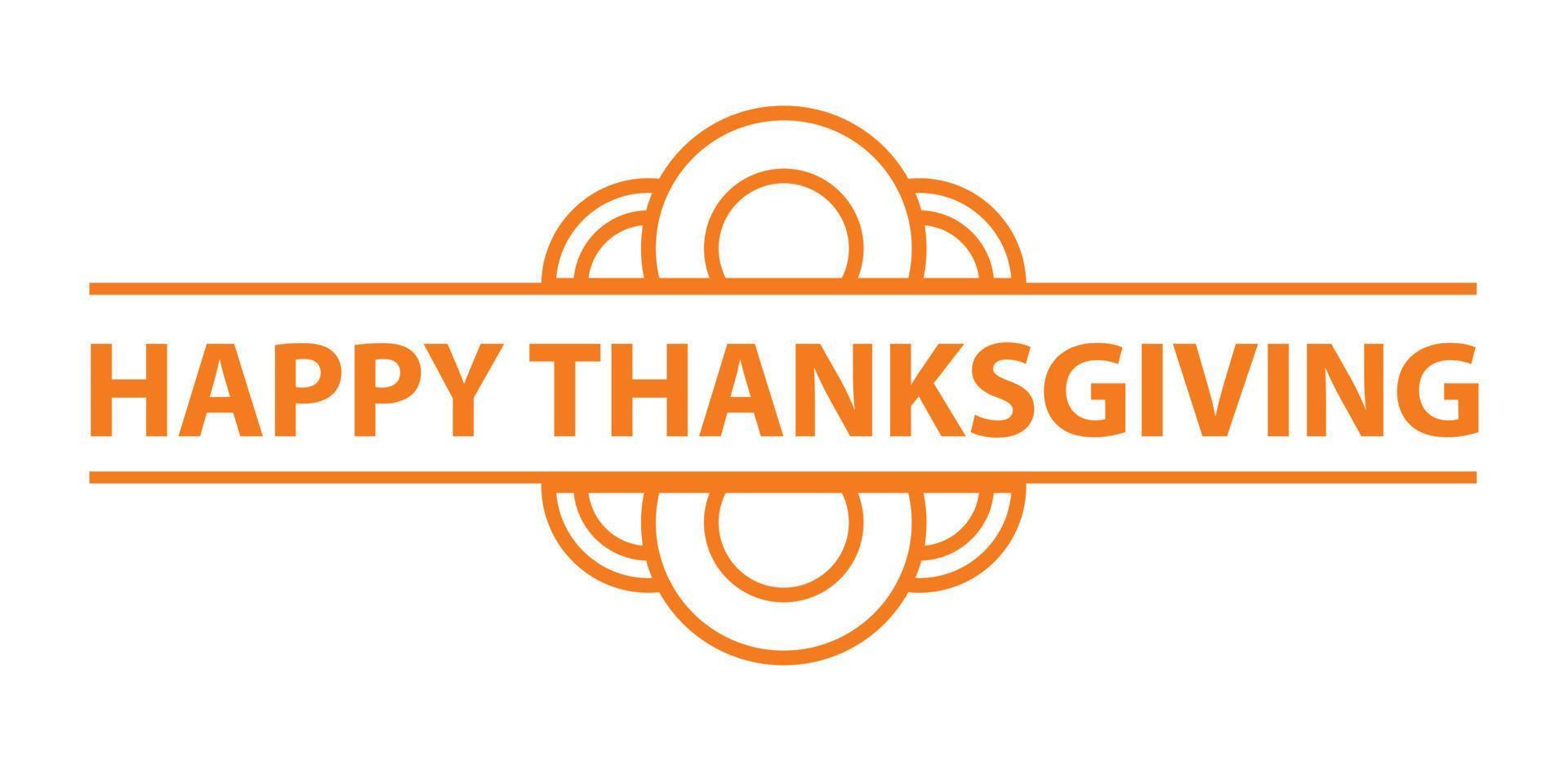 Happy thanksgiving logo, simple style vector