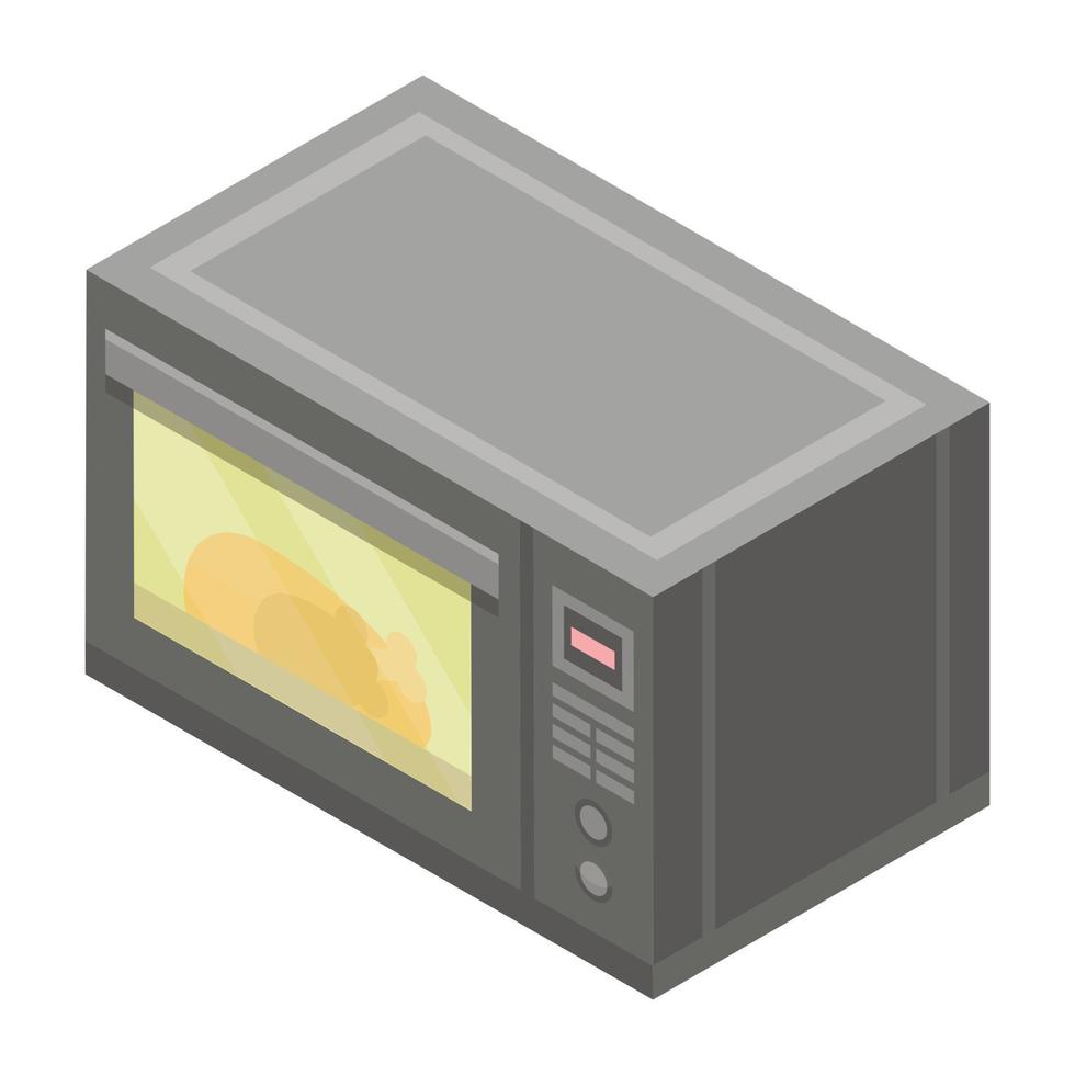 Kitchen microwave icon, isometric style vector