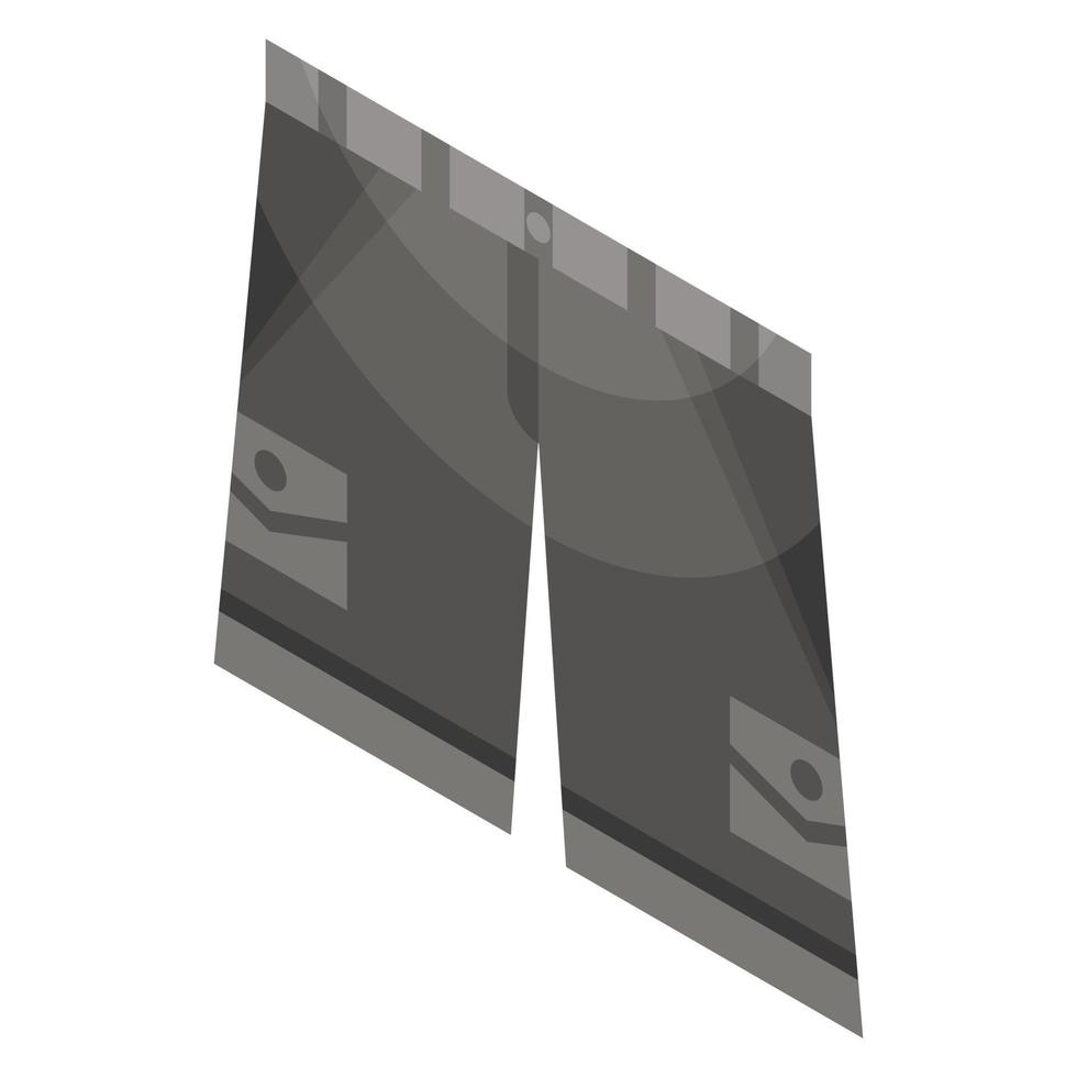 Black shorts icon, isometric style vector