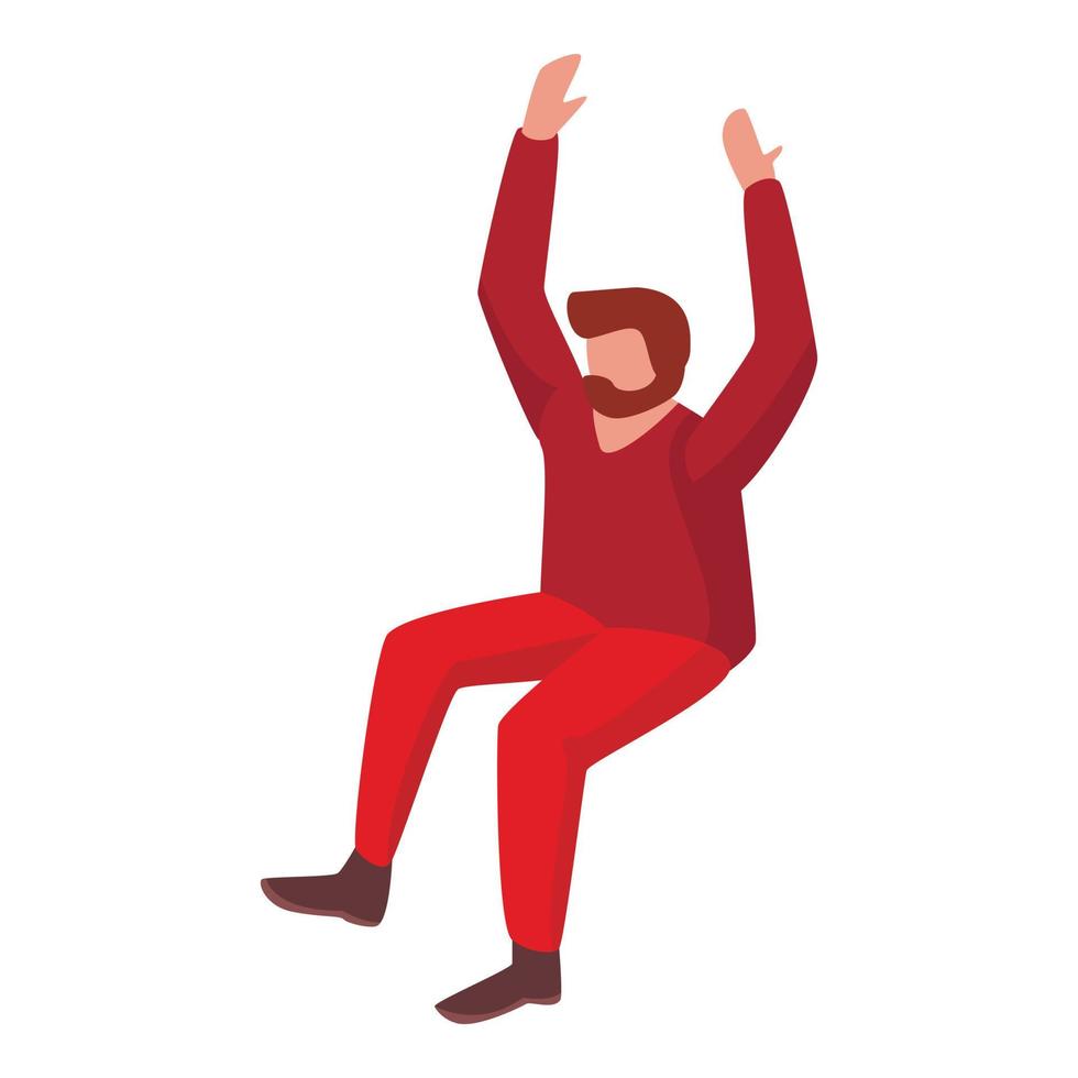 Belgian supporter hands up icon, isometric style vector