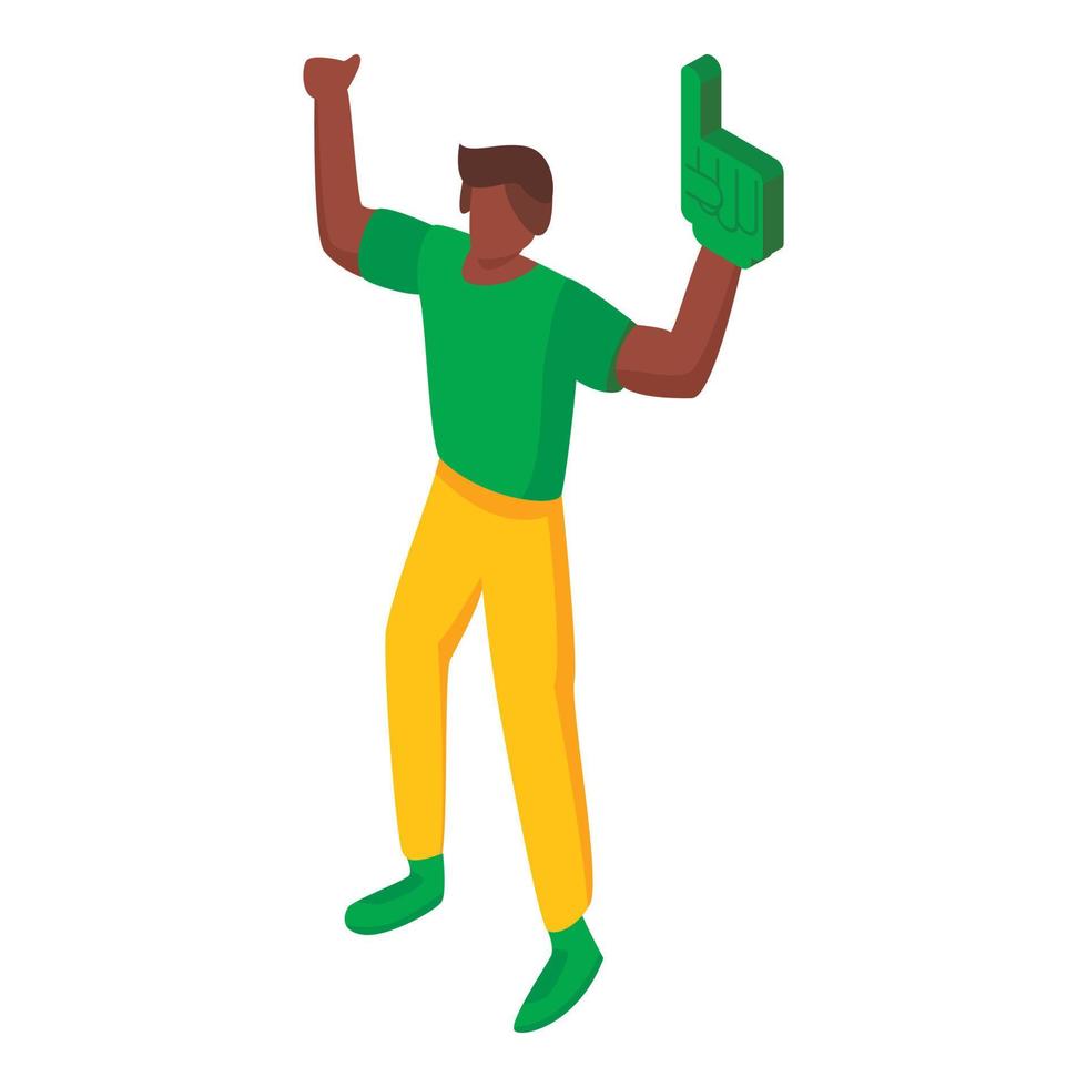 Brazil man supporter icon, isometric style vector