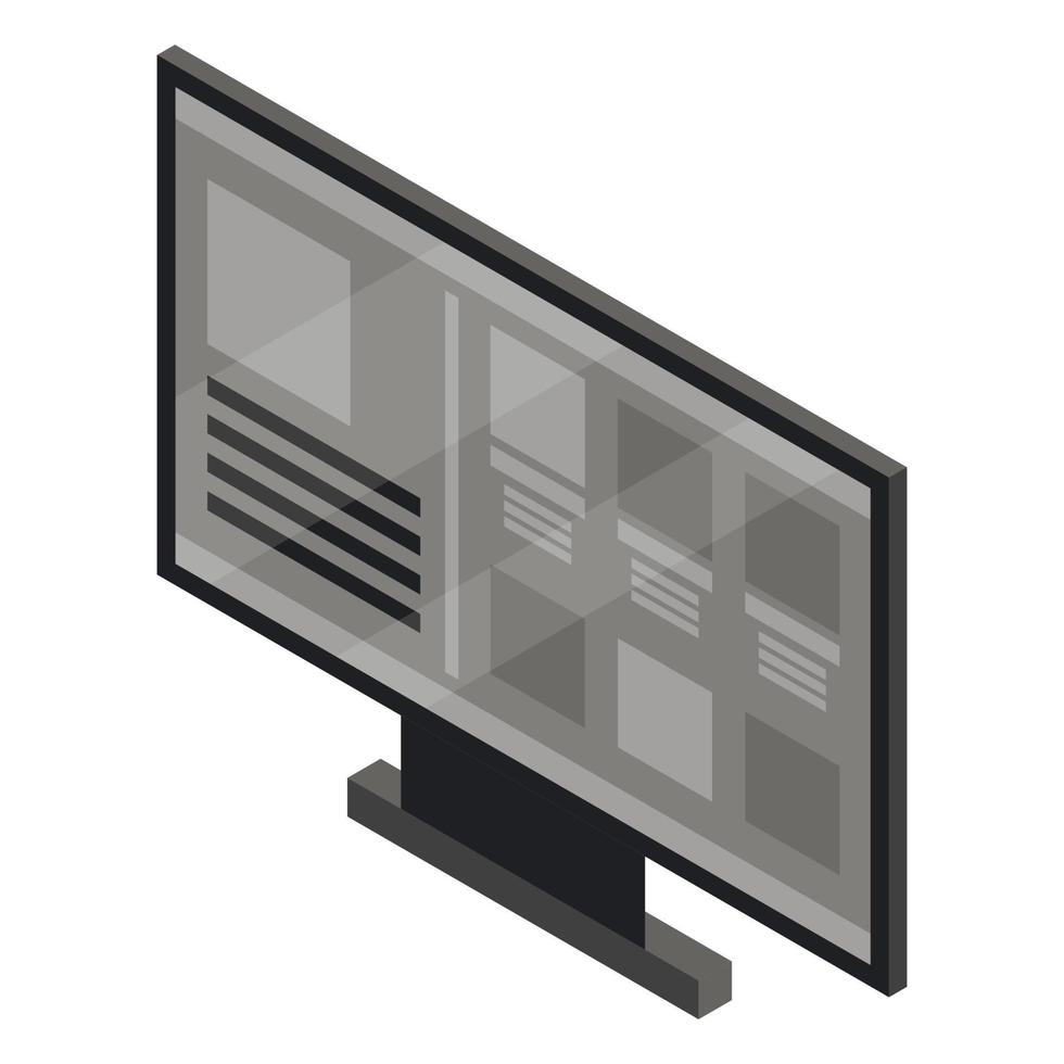 Black smart tv icon, isometric style vector