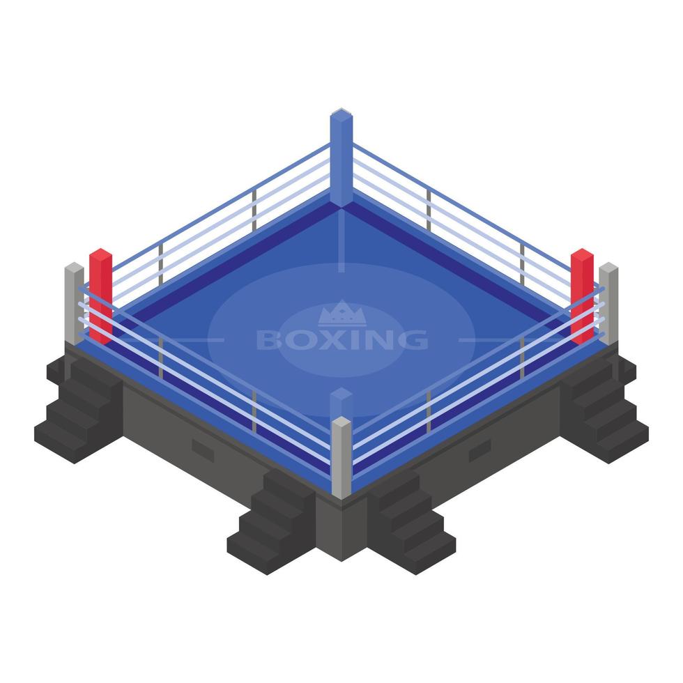Modern boxing ring icon, isometric style vector