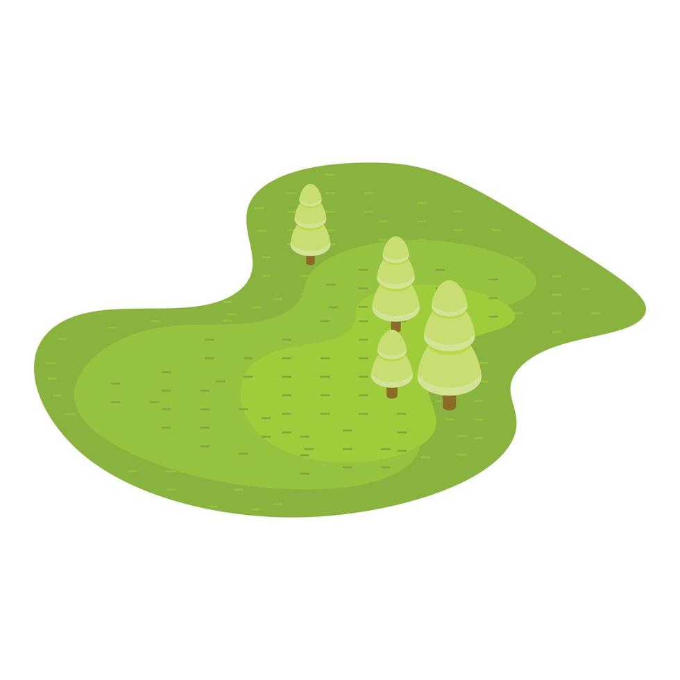 icono de campo de golf verde, estilo isométrico vector