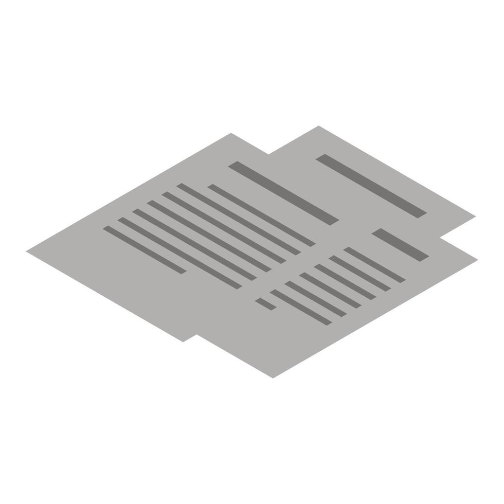 Office paper icon, isometric style vector