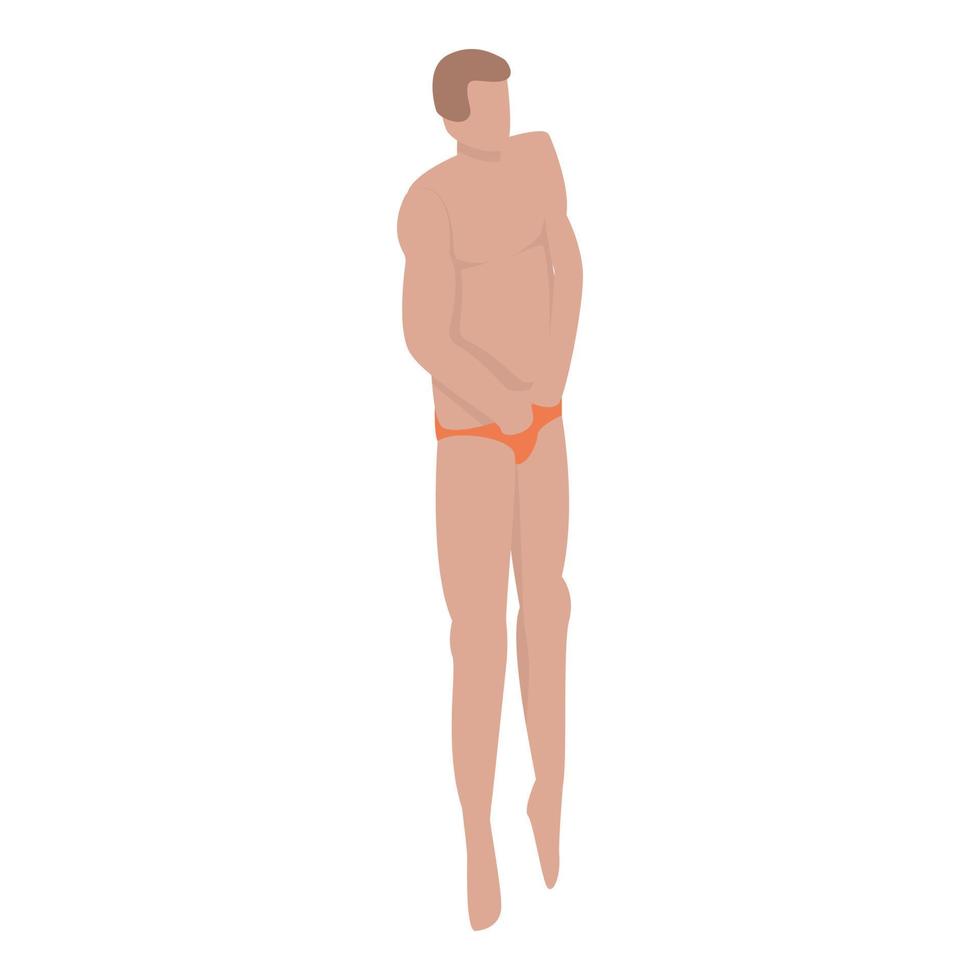 Man ready for swimming icon, isometric style vector