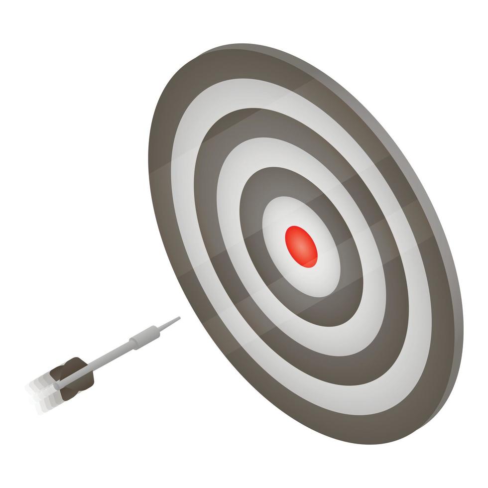 Darts target icon, isometric style vector