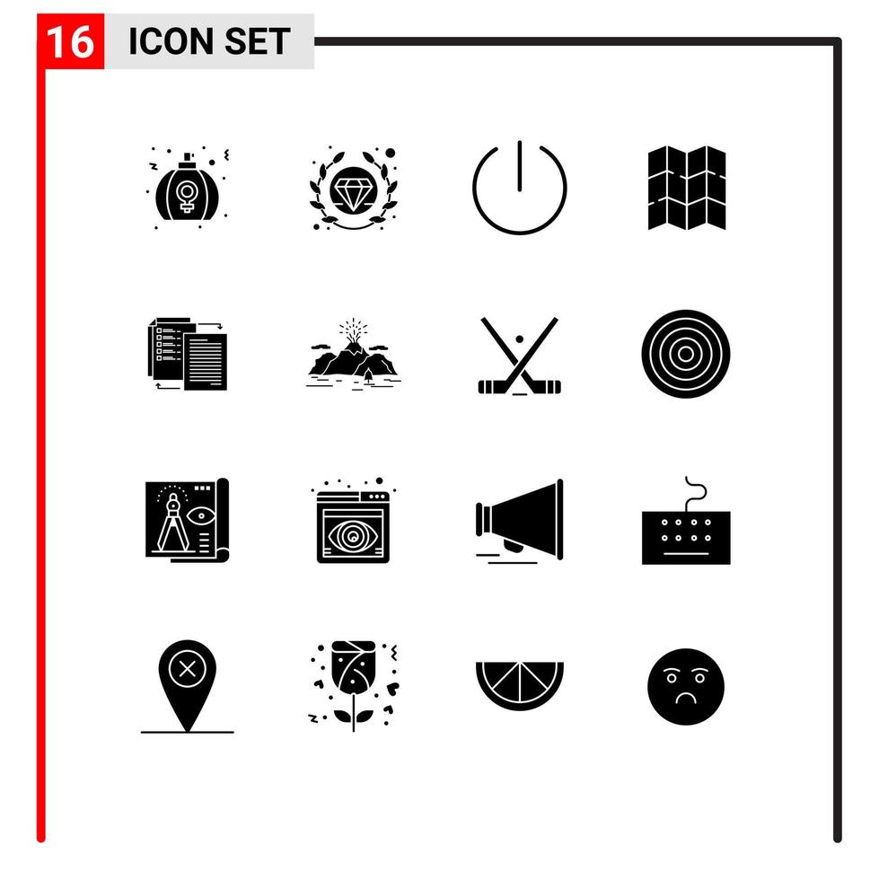 Pictogram Set of 16 Simple Solid Glyphs of wlan share off file location Editable Vector Design Elements