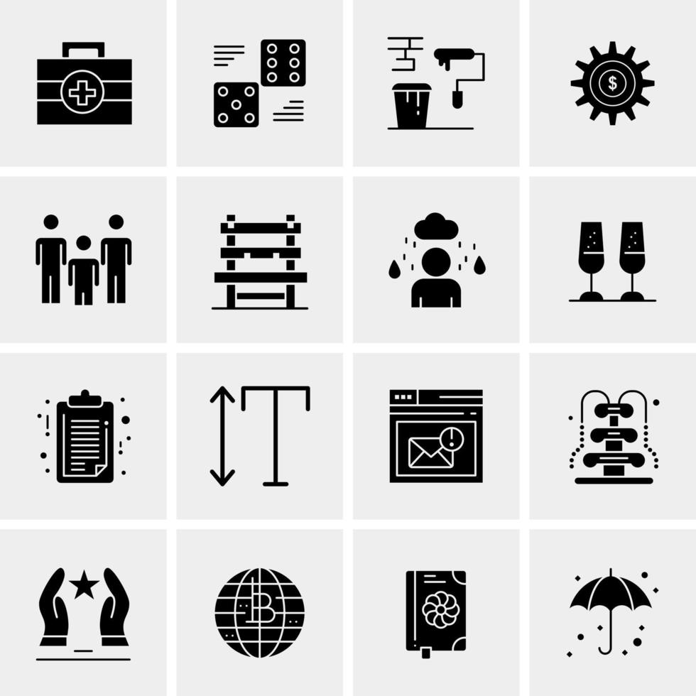 16 iconos de negocios universales vector ilustración de icono creativo para usar en proyectos relacionados con la web y dispositivos móviles