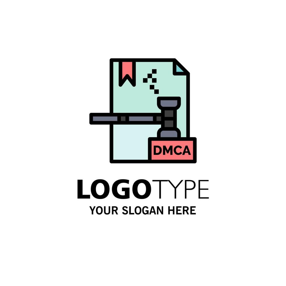 Business Copyright Digital Dmca File Business Logo Template Flat Color vector