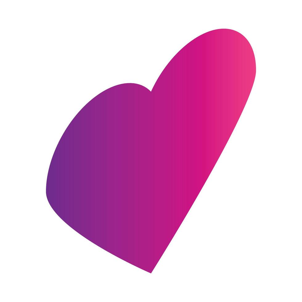 Gradient heart icon, isometric style vector
