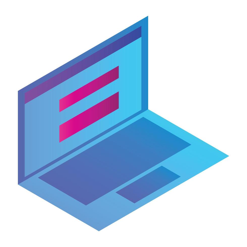 Visualization laptop icon, isometric style vector