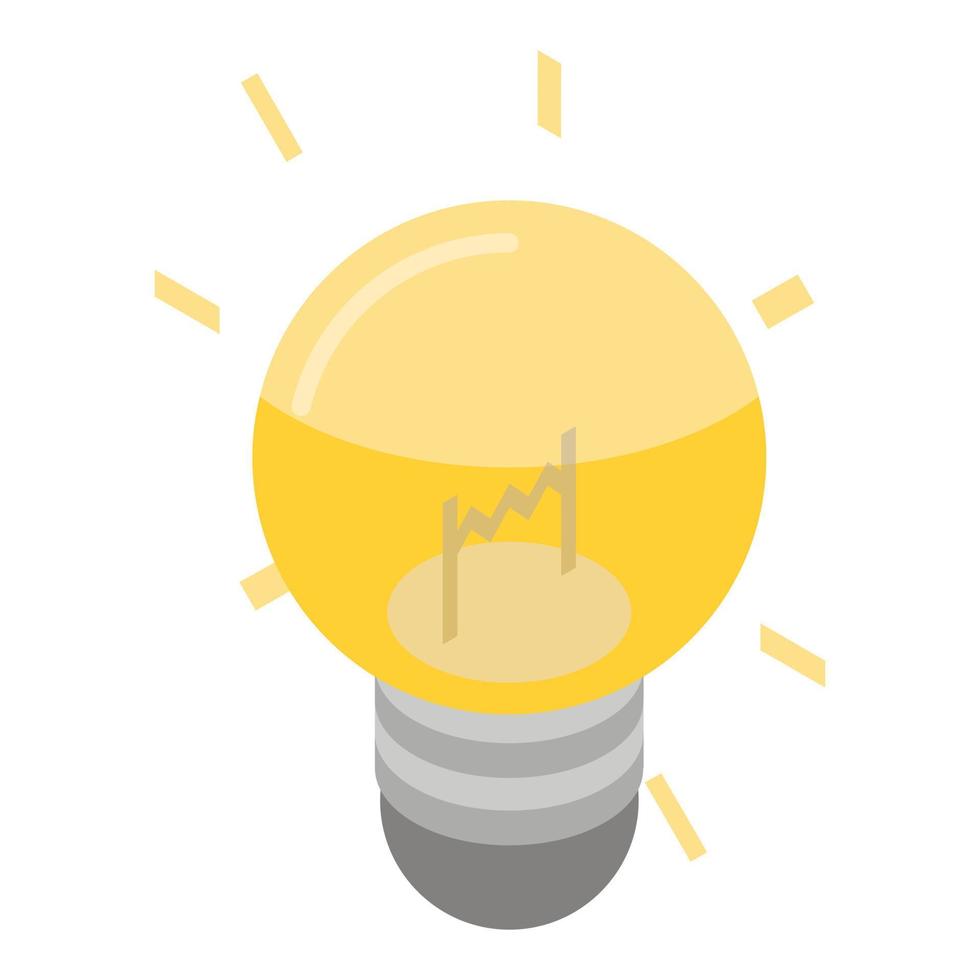 Light bulb idea icon, isometric style vector