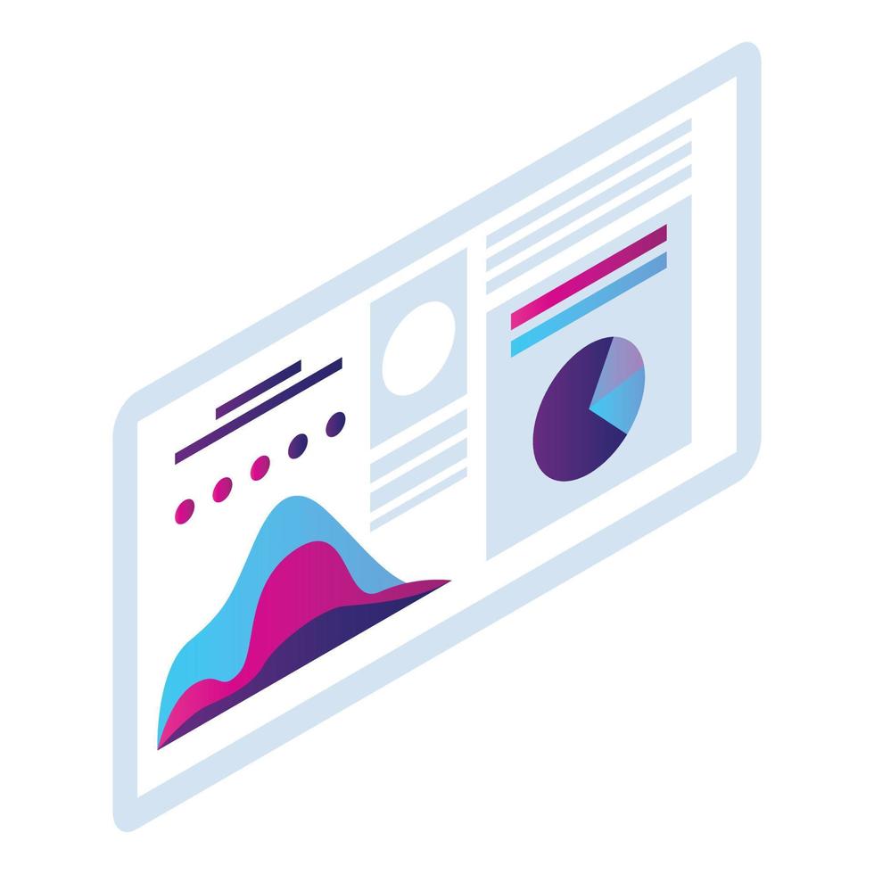 Infographic panel icon, isometric style vector