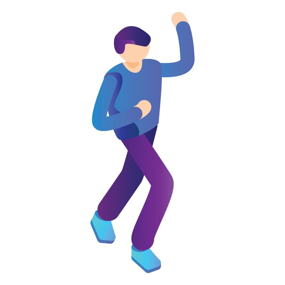 icono de hombre bailando, estilo isométrico vector