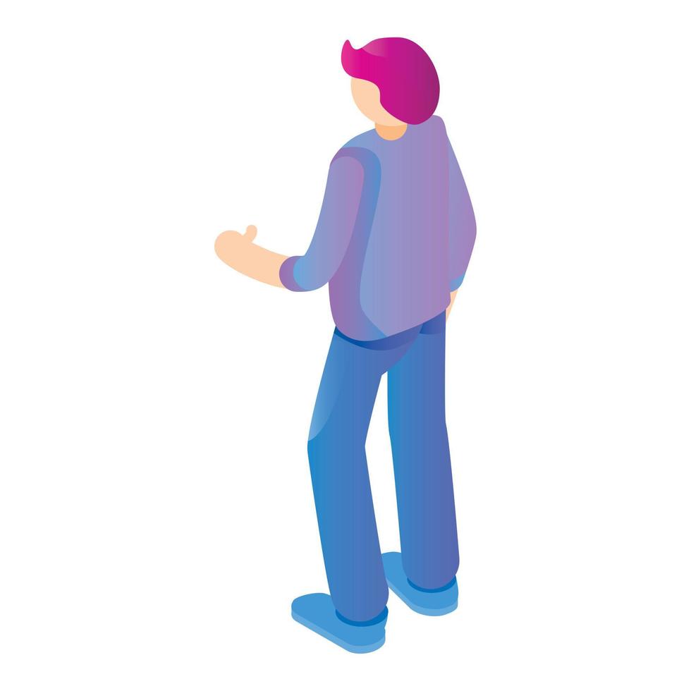 Young boy icon, isometric style vector