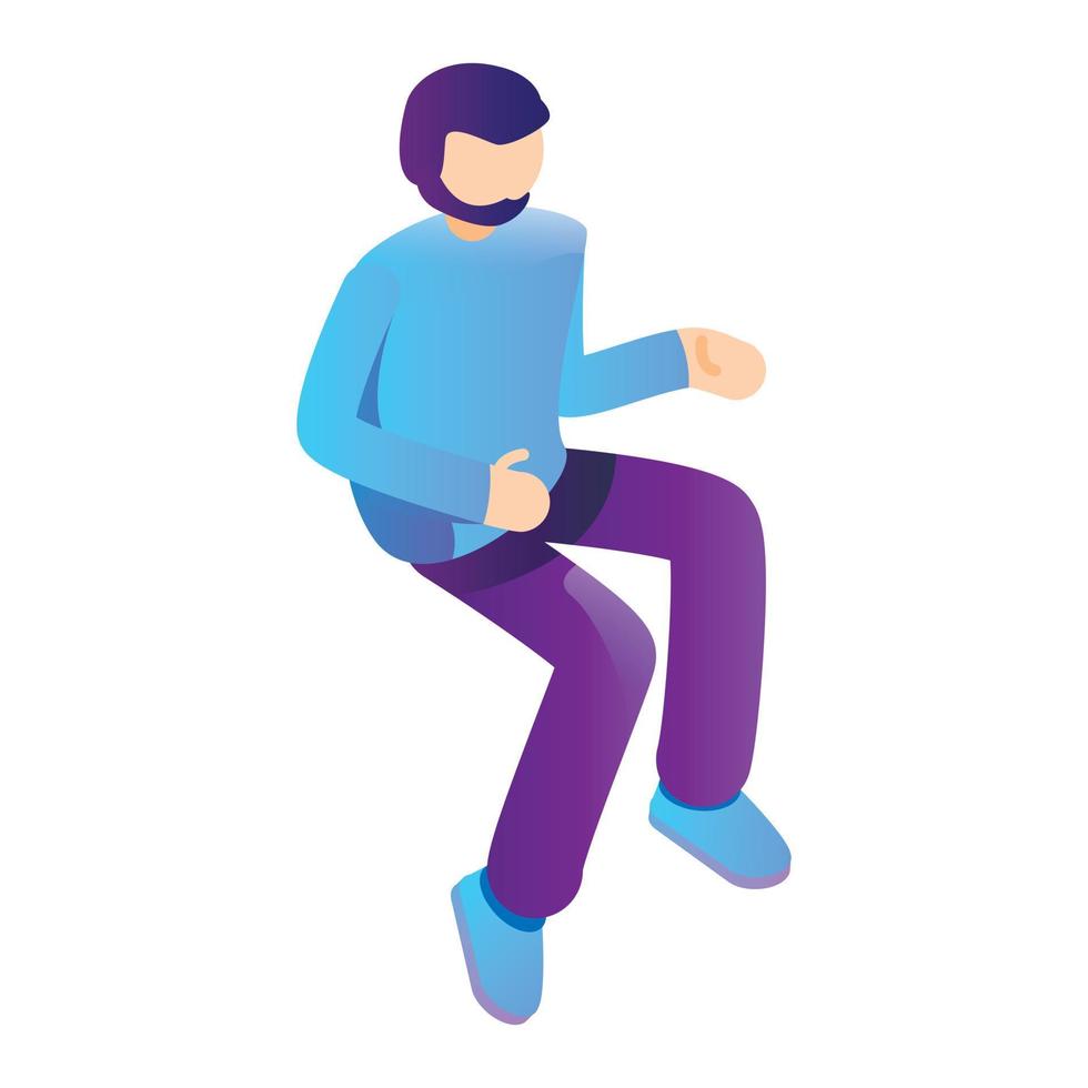 Man jump up icon, isometric style vector