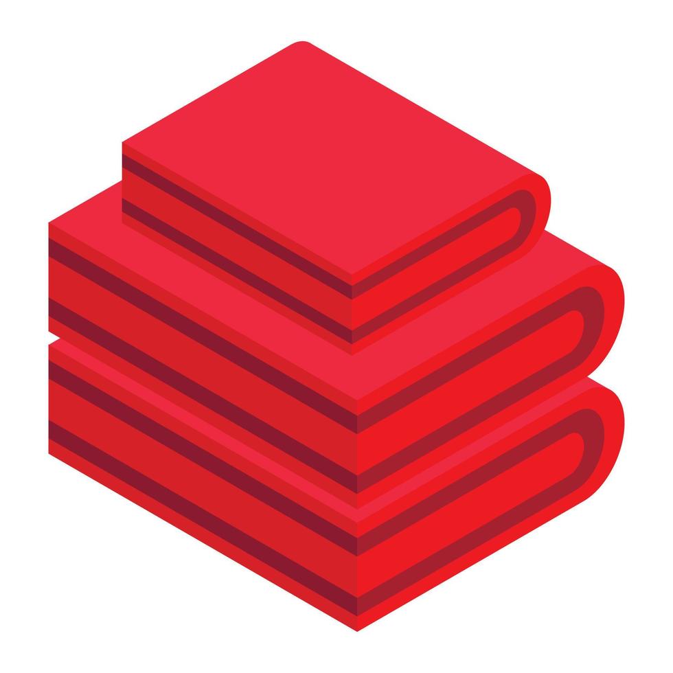 icono de pila de ropa roja, estilo isométrico vector