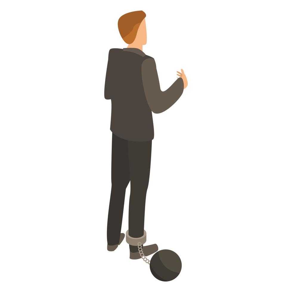 Man bribery lock icon, isometric style vector
