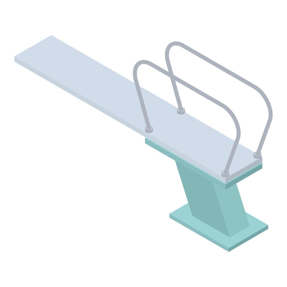 Modern diving board icon, isometric style vector
