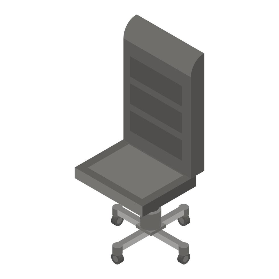 icono de silla de oficina de cuero, estilo isométrico vector