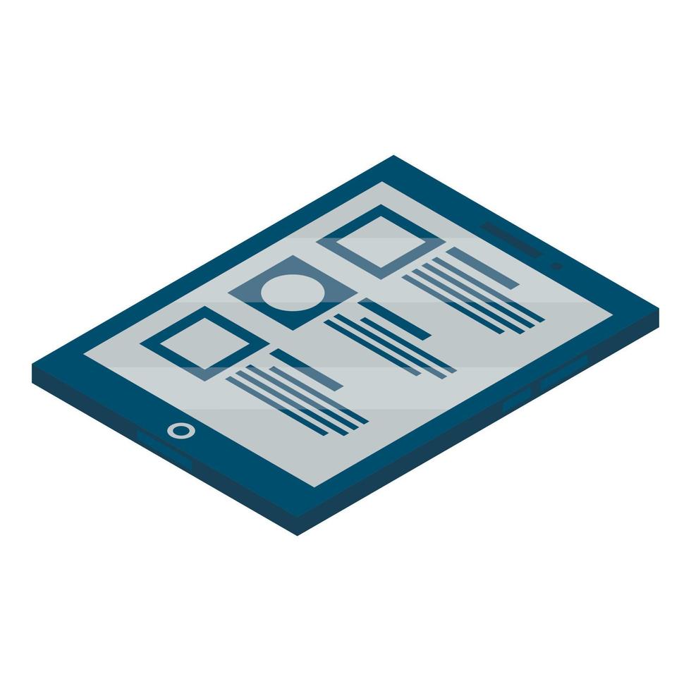 Tablet pad icon, isometric style vector