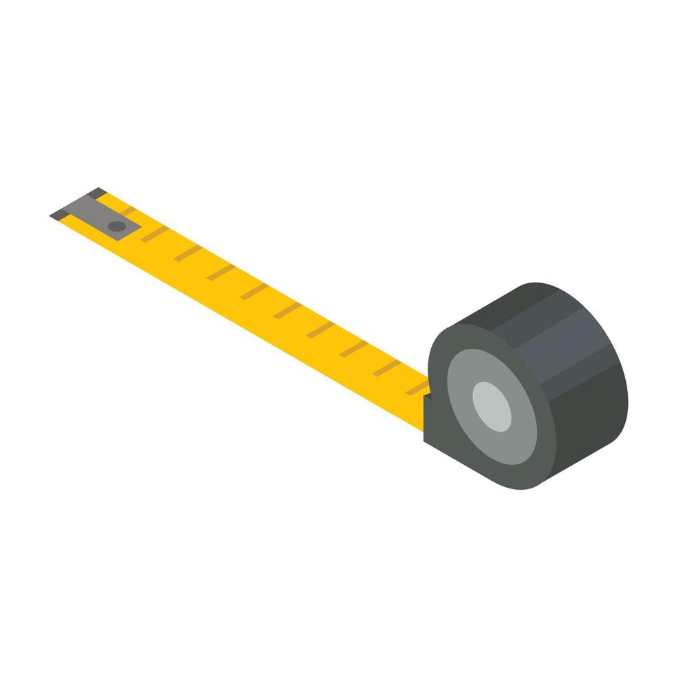 Measure tape icon, isometric style vector