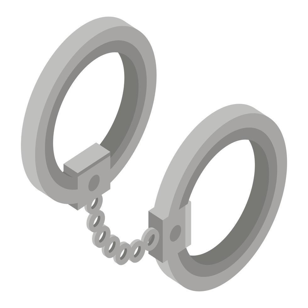 Handcuffs icon, isometric style vector