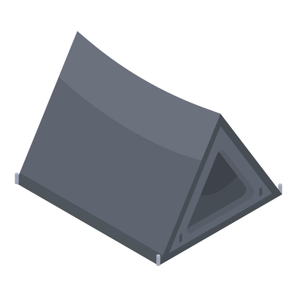 Hunter tent icon, isometric style vector