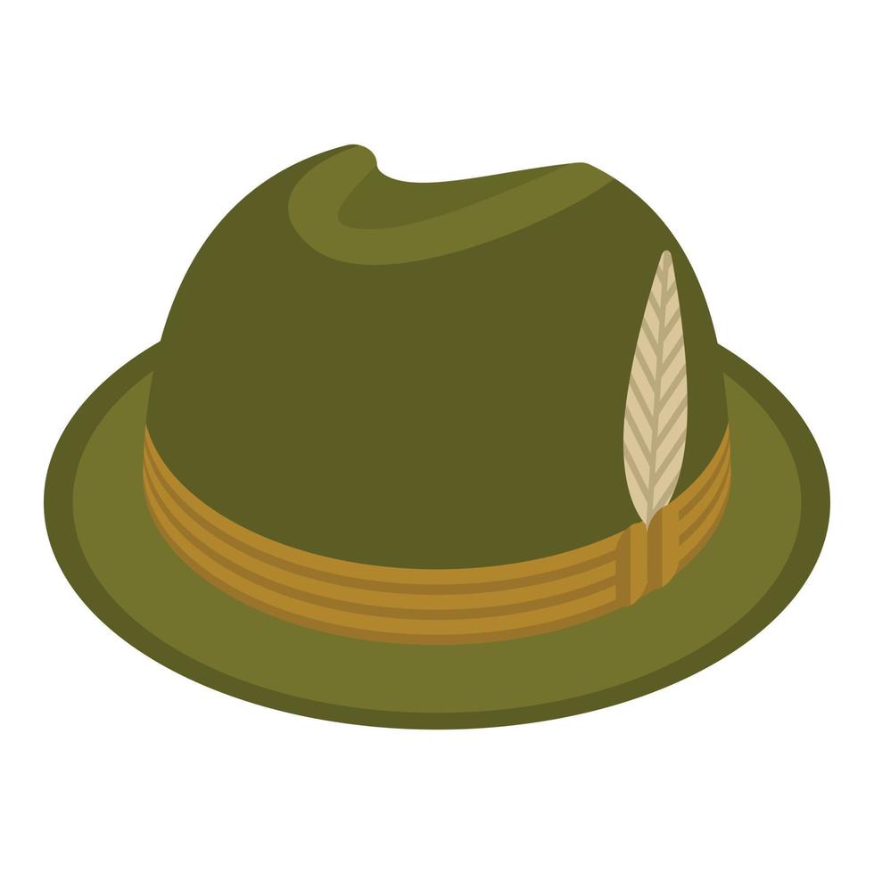 Hunter hat icon, isometric style vector