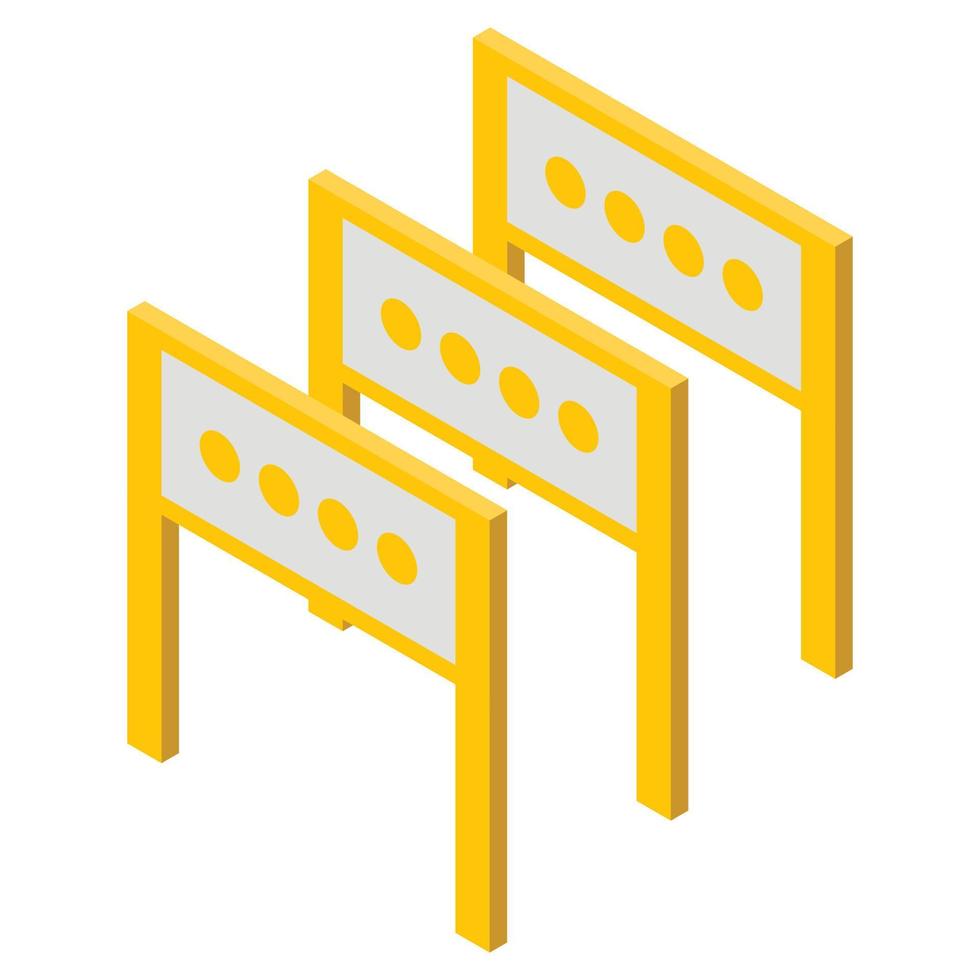 Road barrier icon, isometric style vector