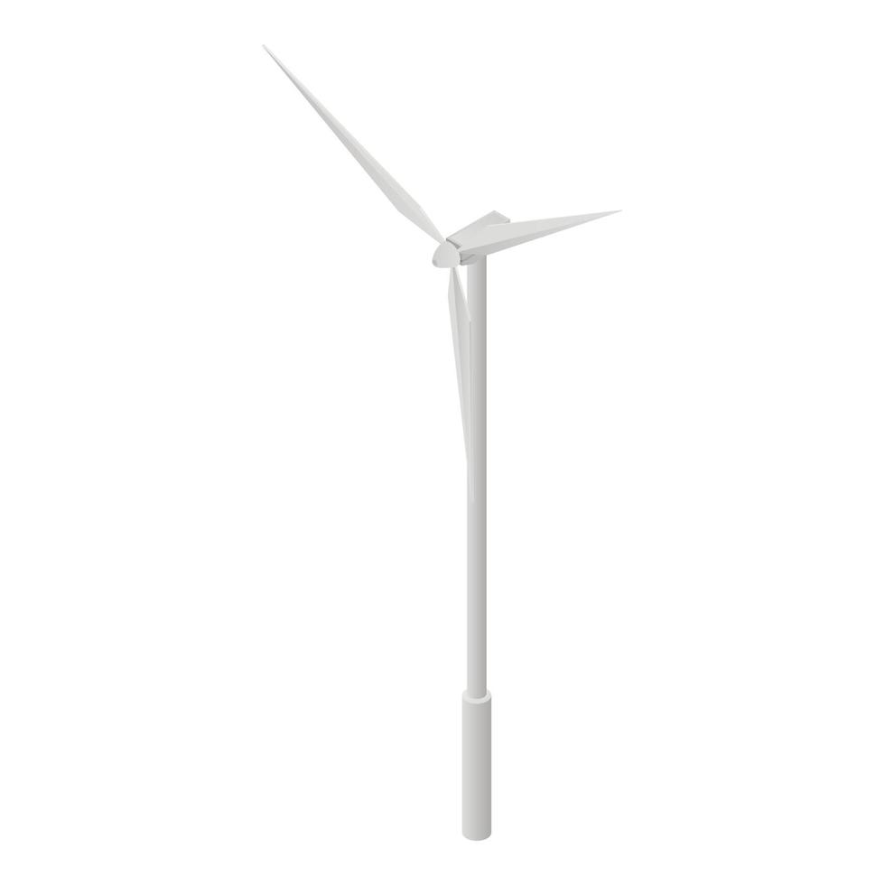 Wind turbine icon, isometric style vector