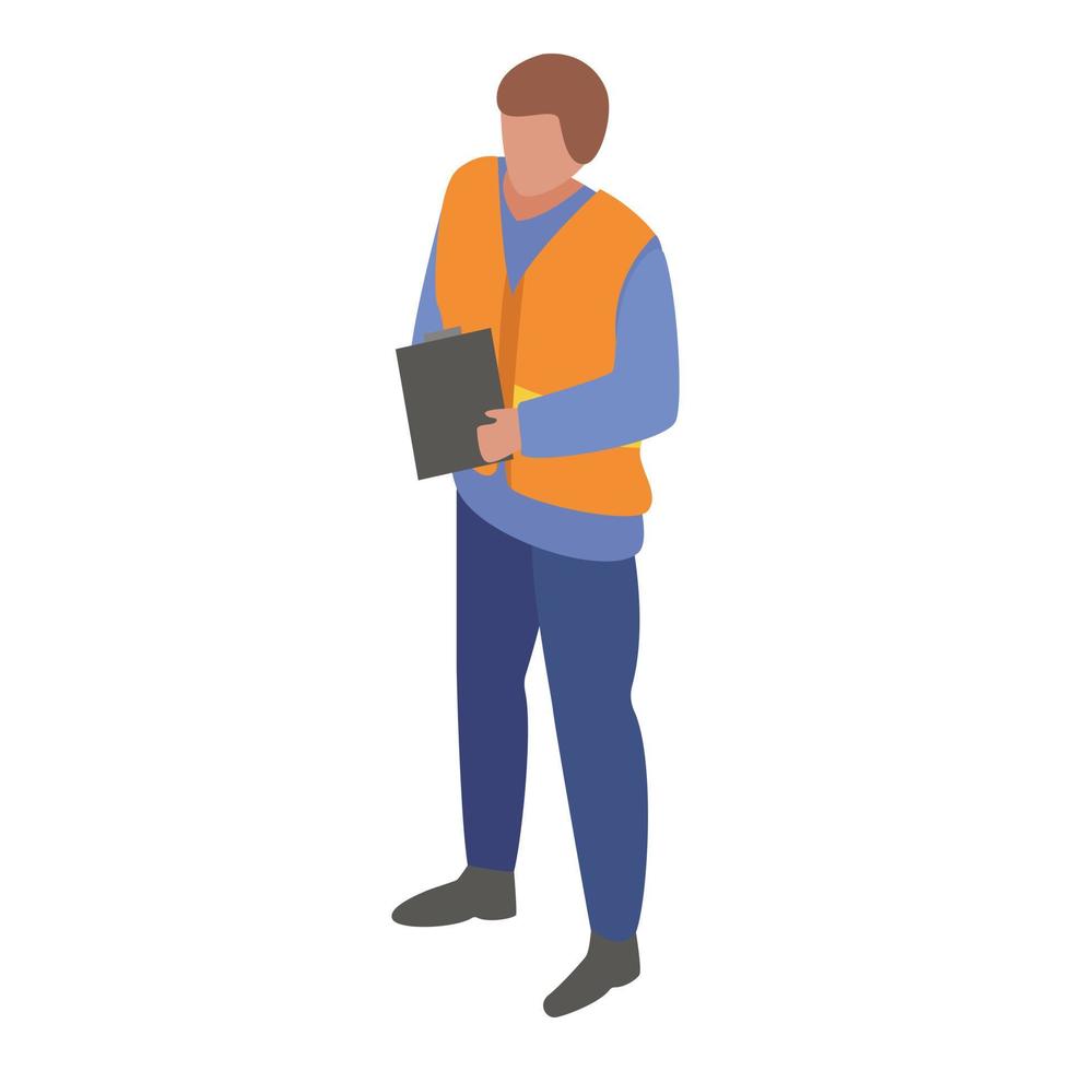 Marine port watcher man icon, isometric style vector