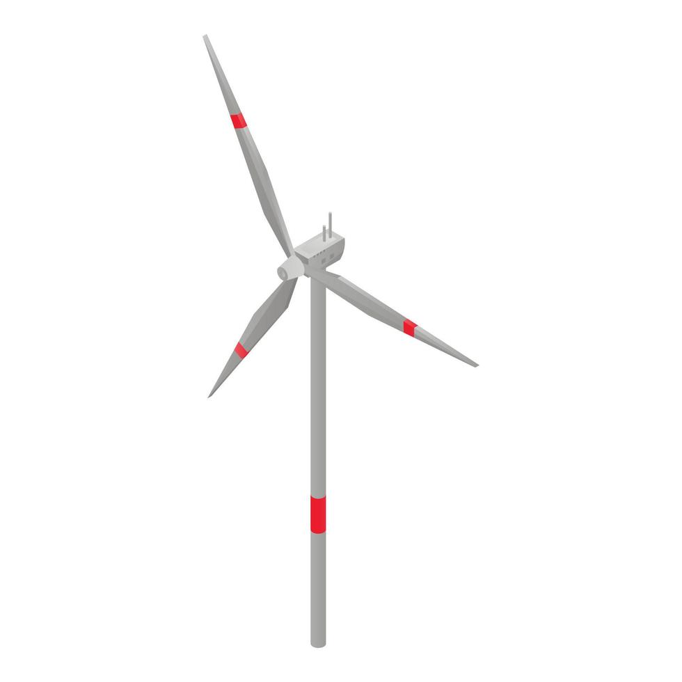 Eco energy wind turbine icon, isometric style vector