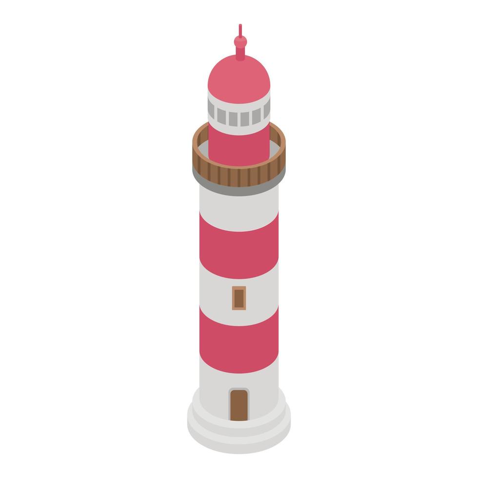 Lighthouse icon, isometric style vector