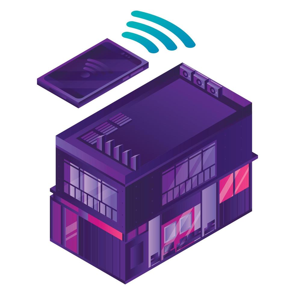 Smart house icon, isometric style vector