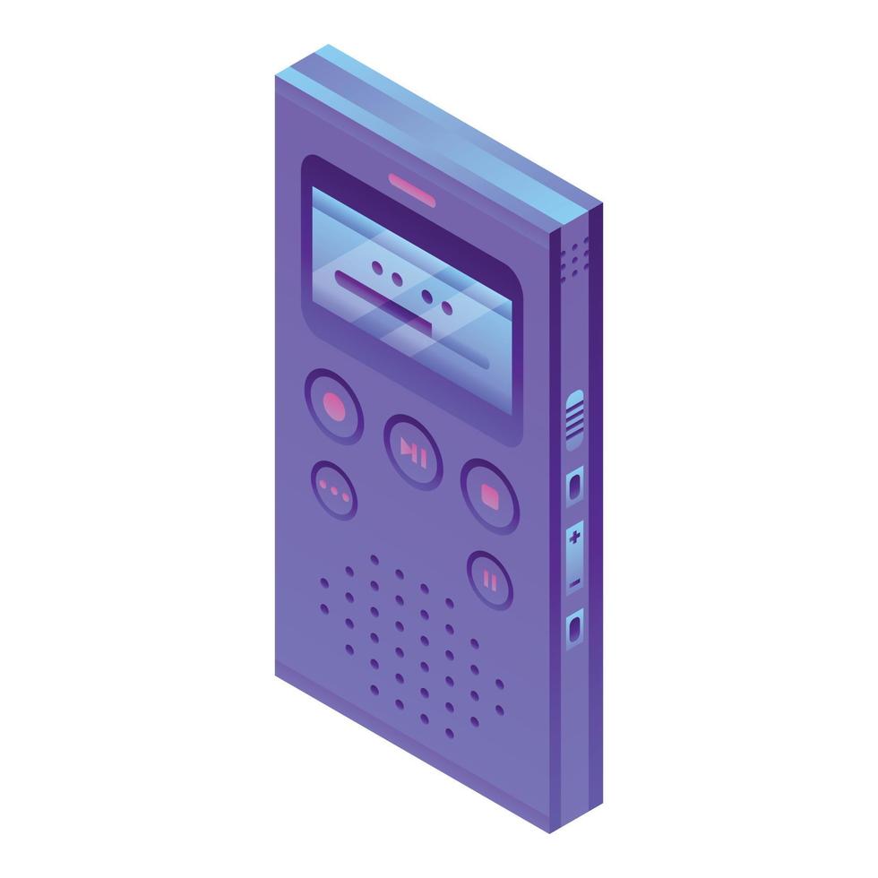 Dictaphone icon, isometric style vector