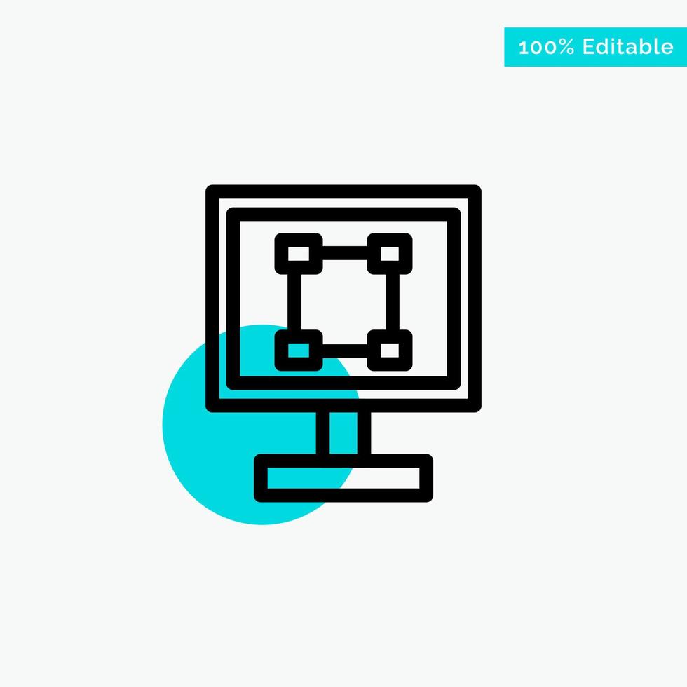 Crop Graphics Design Program Application turquoise highlight circle point Vector icon
