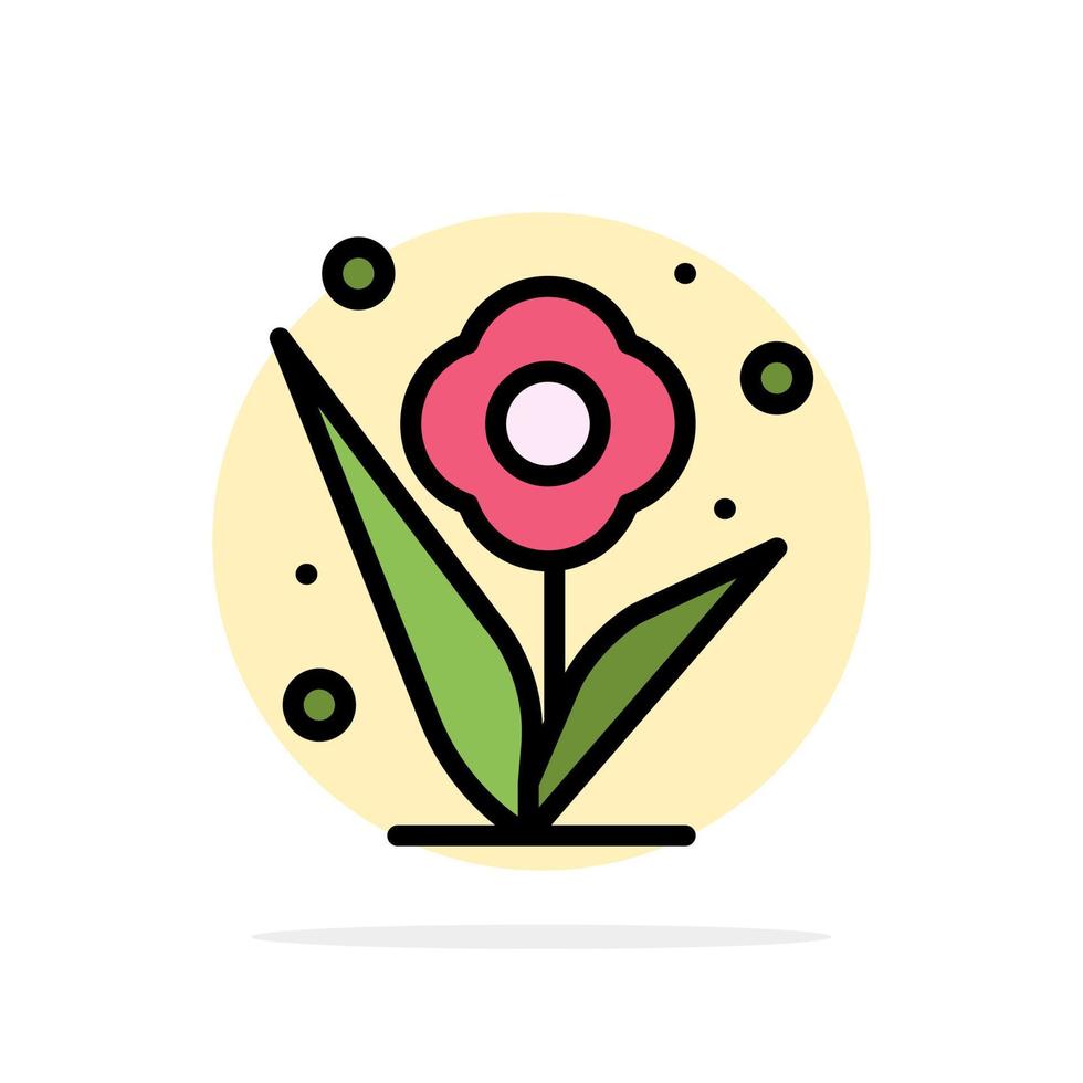 Flower Plant Rose Spring Abstract Circle Background Flat color Icon vector